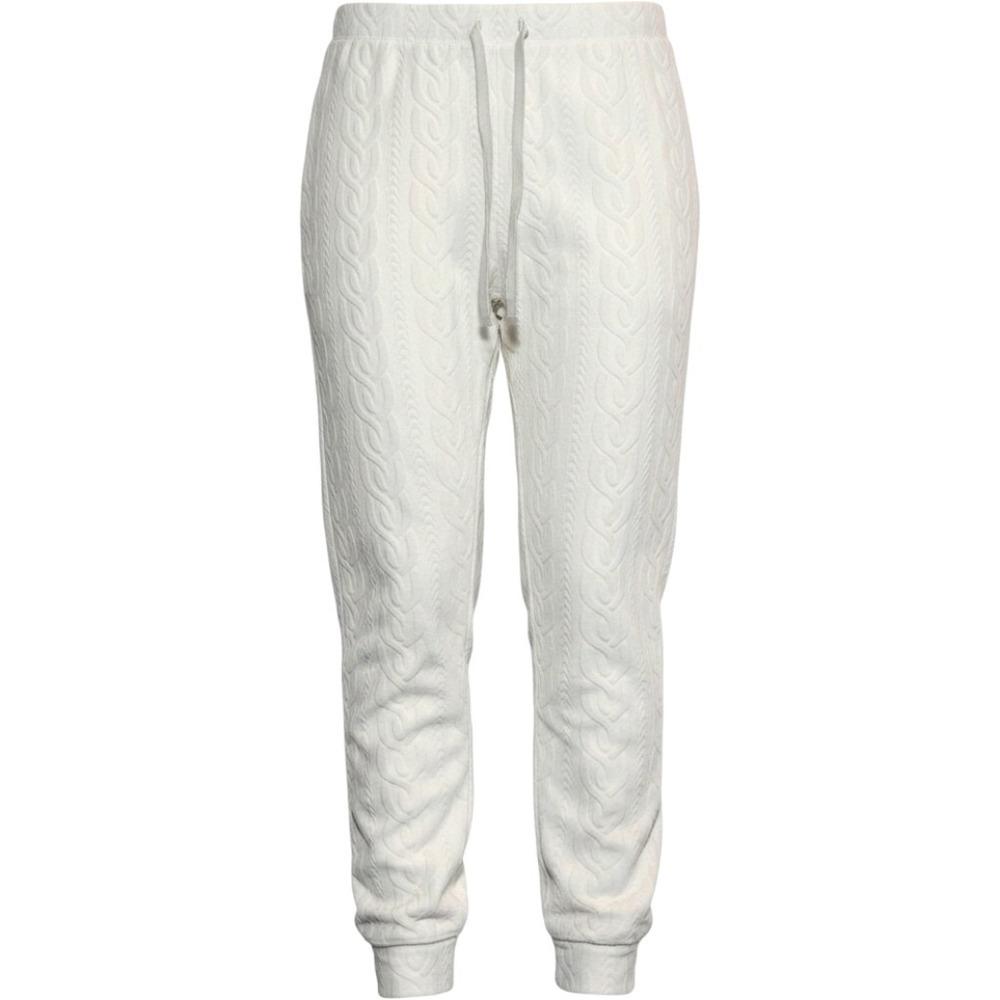 Cupcakes and Cashmere Pajama Joggers Womens XL Cream Plush Fleece Cable Knit
